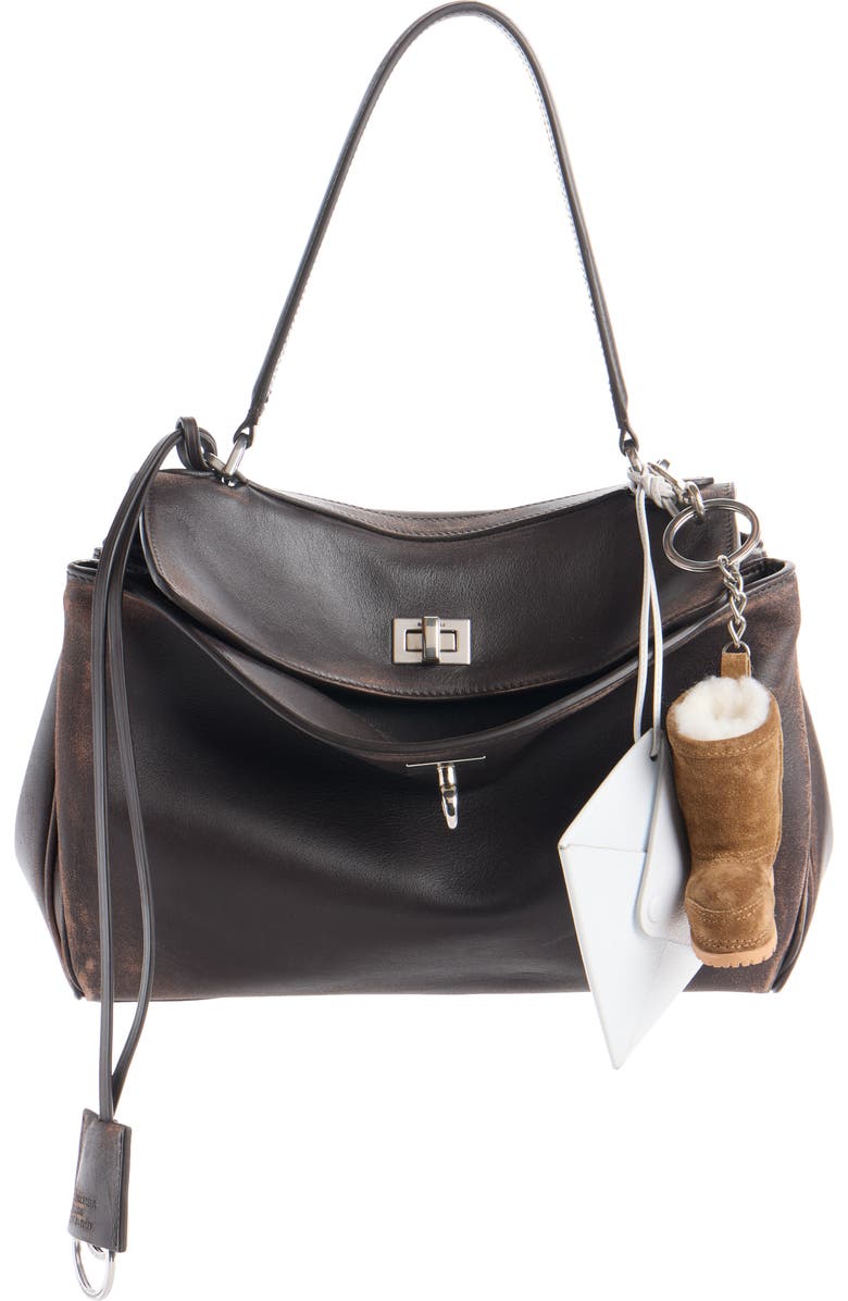 Balenciaga Small Rodeo Leather Top Handle Bag, Main, color, 2221 Espresso