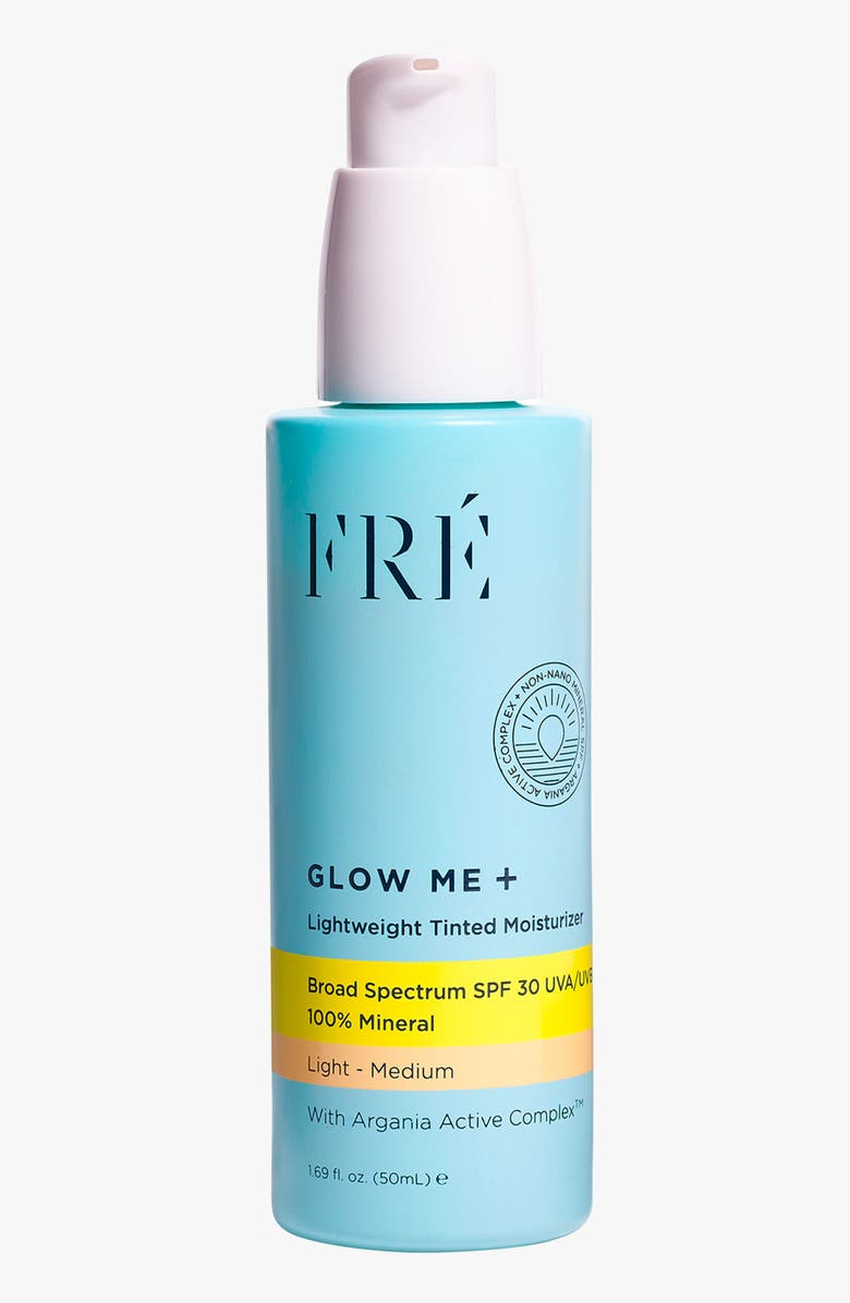 FRÉ Skincare GLOW ME + Tinted Mineral SPF 30 Moisturizer, Main, color, Light - Medium Brown