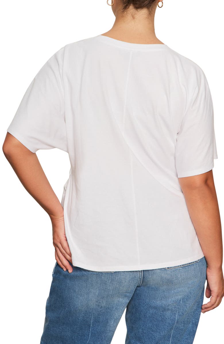 Sanctuary Dolman Sleeve Shirred Organic Cotton T-Shirt, Alternate, color, White