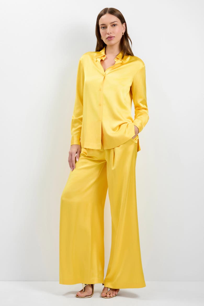 Bristlecone Satin Shirt, Alternate, color, Lambretta Lemon