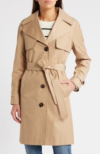 Via Spiga Water Resistant Cotton Blend Trench Coat | Nordstrom