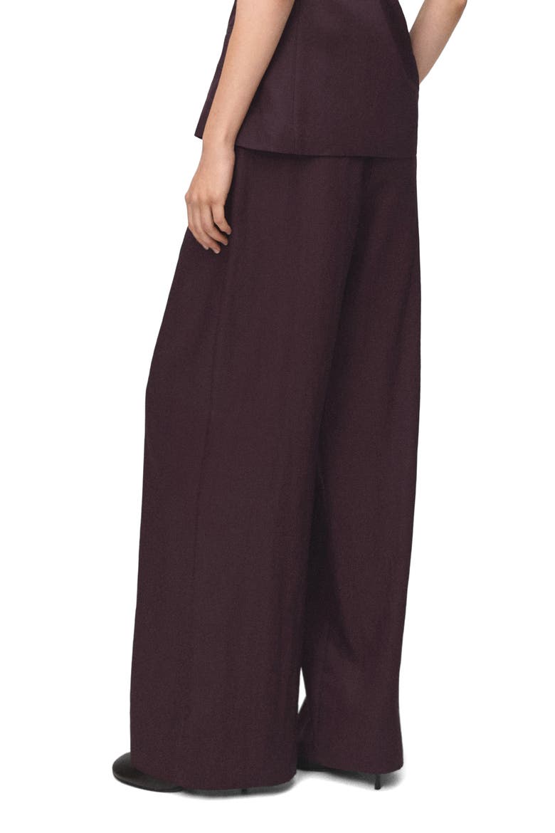 Pleated Palazzo Pants, Alternate, color, BURGUNDY