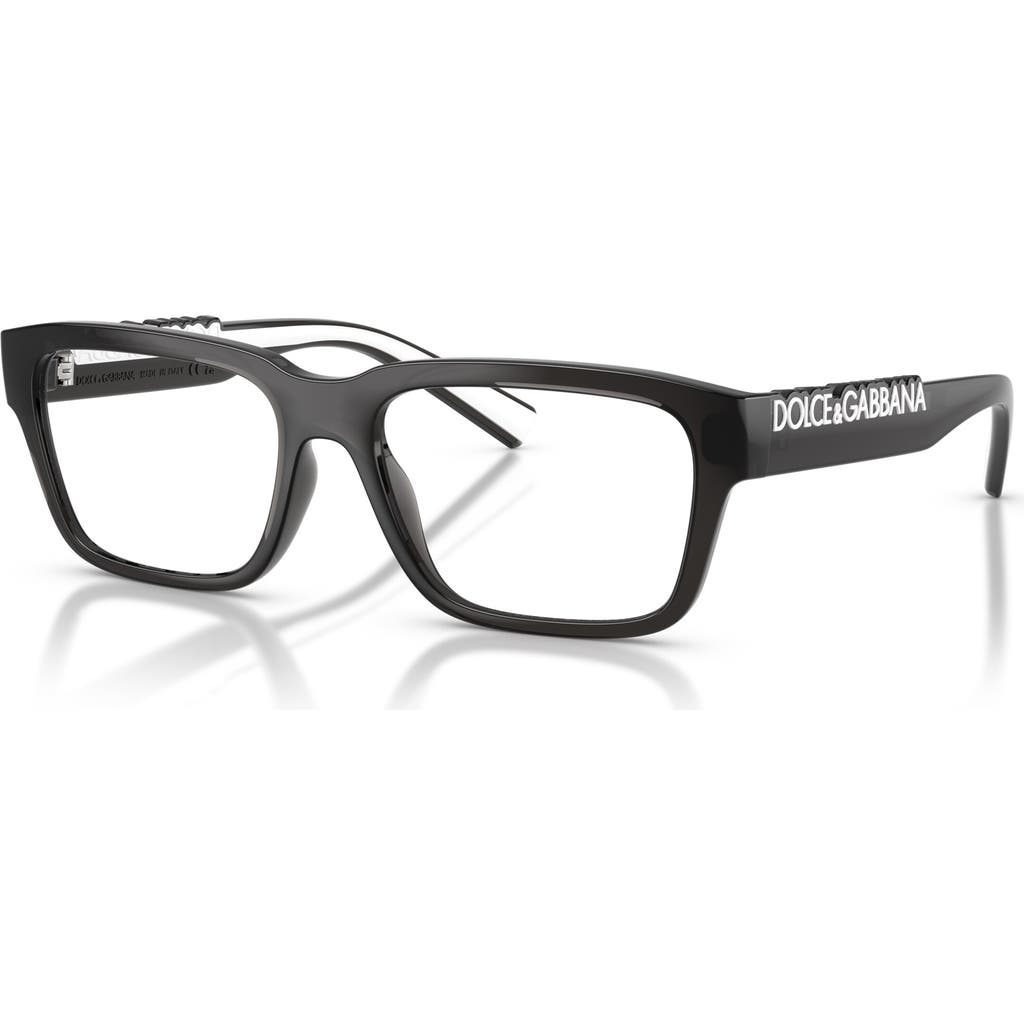 Dolce & Gabbana Dolce&gabbana 55mm Rectangle Optical Glasses In Black