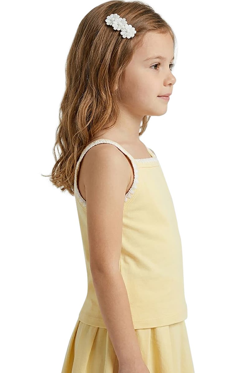 Hayden Girls Kids' Embroidered Trim Cotton Blend French Terry Tank, Alternate, color, 