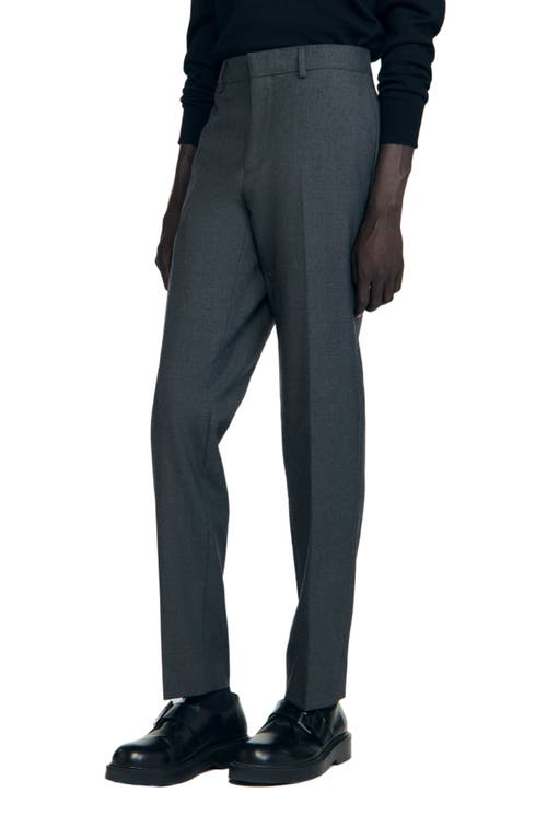 Sandro Wool Suit Trousers In Gray