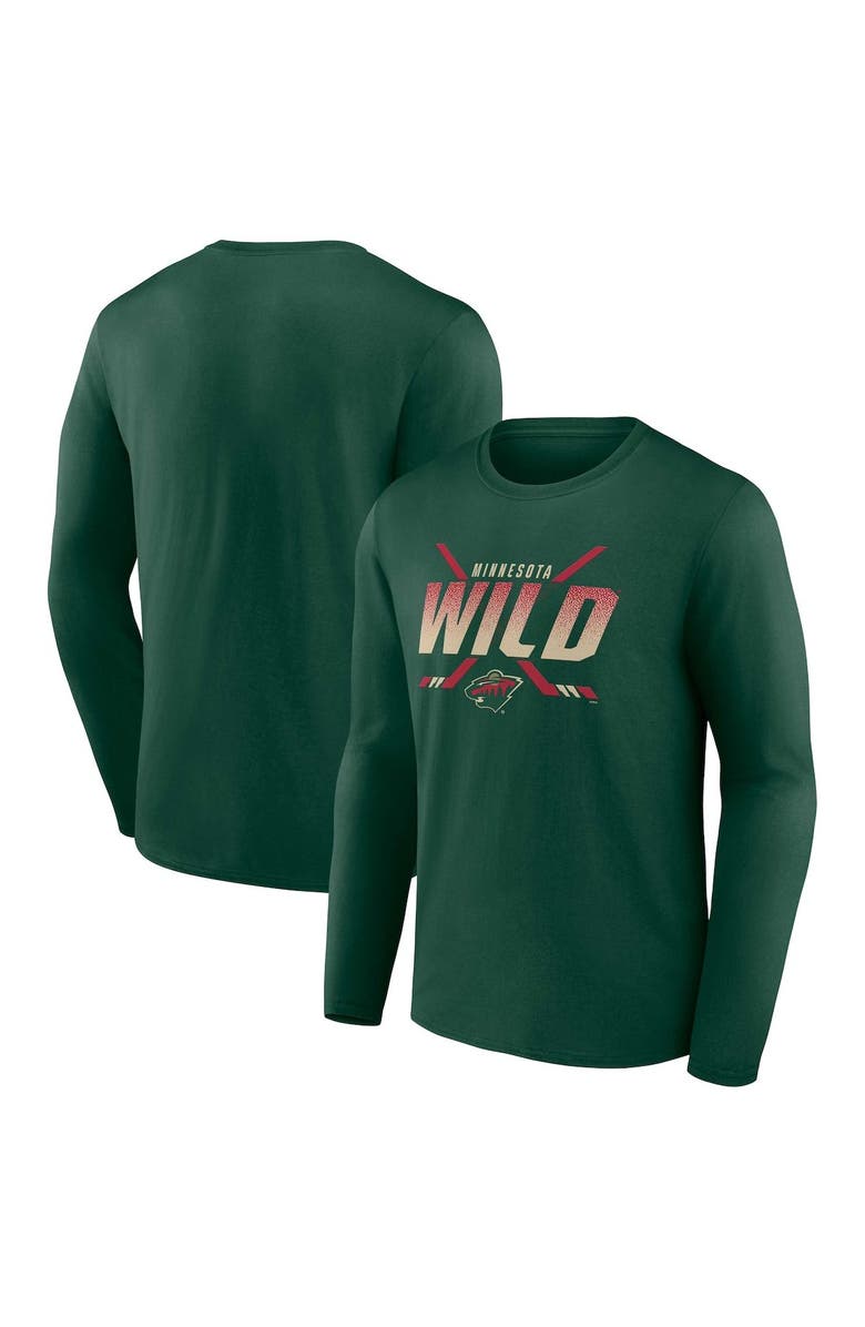 FANATICS Men's Fanatics Branded Green Minnesota Wild Covert Long Sleeve T-Shirt, Main, color,