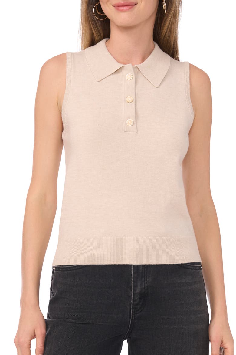 Sleeveless Polo, Main, color, MUTED TAUPE