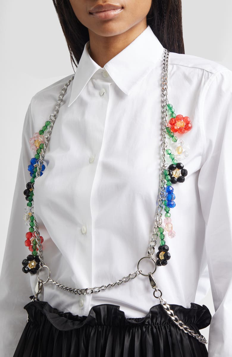 Noir Kei Ninomiya Beaded Chain Harness, Alternate, color, Silver Multi
