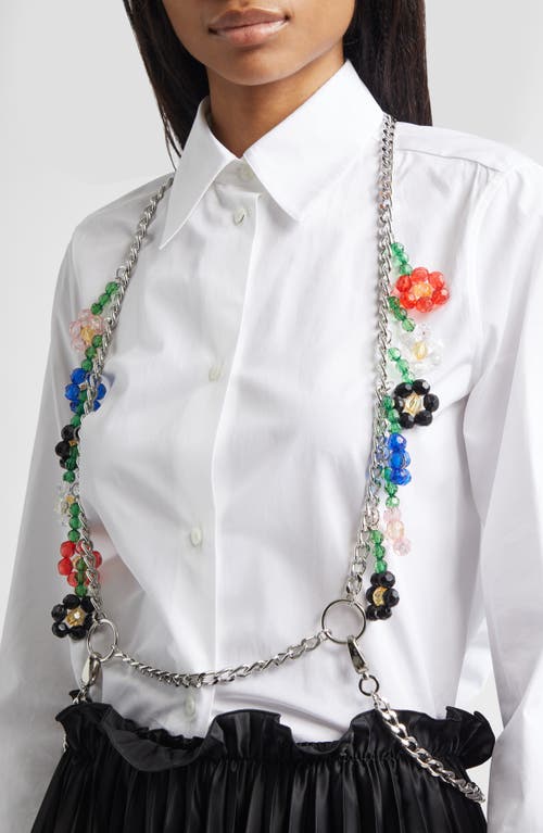 Noir Kei Ninomiya Beaded Chain Harness In Metallic