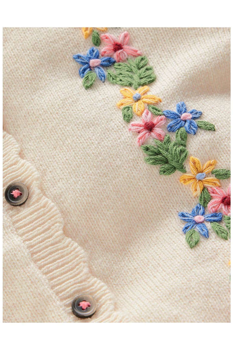 Kids' Embroidered Cardigan, Alternate, color, ECRU MARL FLORAL EMBROIDERY