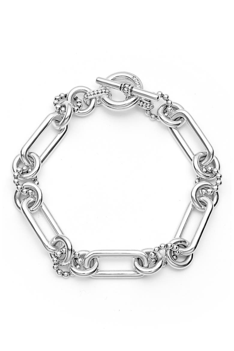 Signature Caviar Link Bracelet, Alternate, color, SILVER