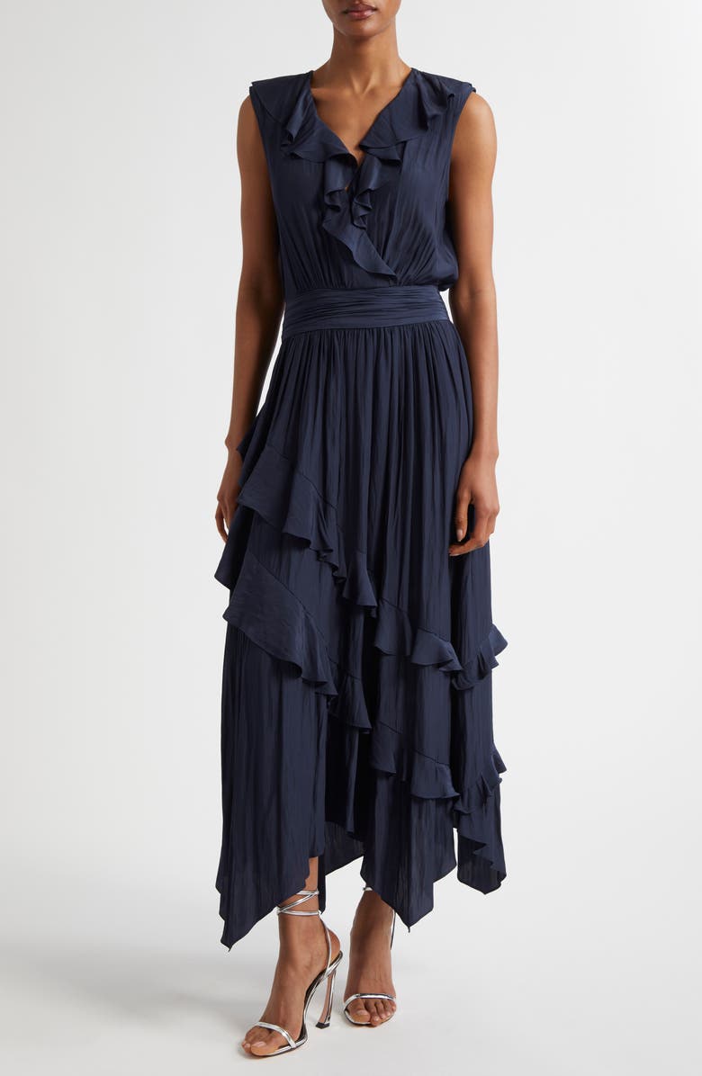 Ramy Brook Hadlee Ruffle Detail Sleeveless Dress, Main, color, 