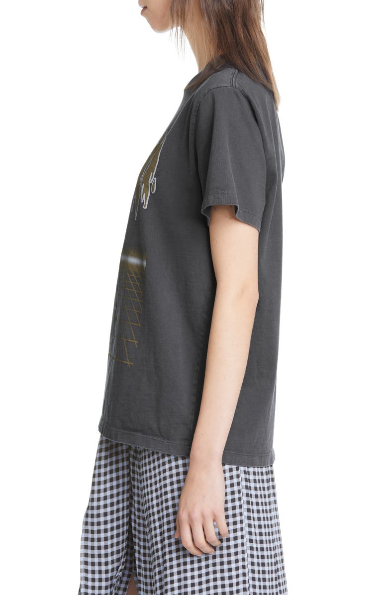 Ganni UFO Logo Graphic Tee, Alternate, color, 