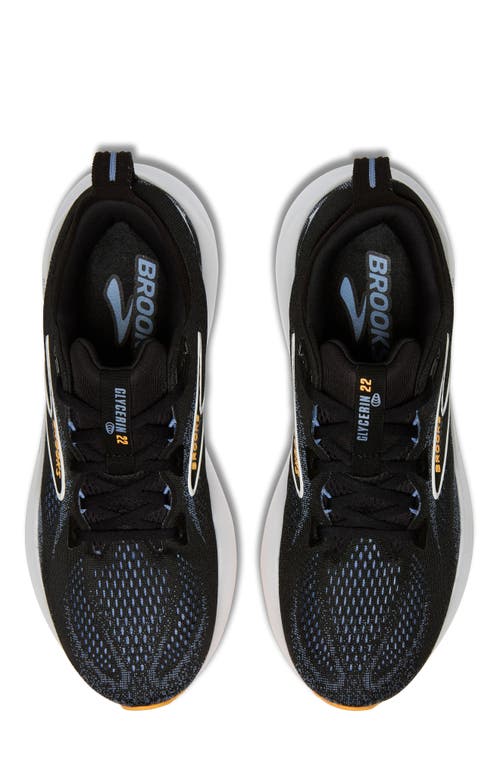 Brooks Glycerin 22 Running Shoe In Black/country Blue/orange Pop