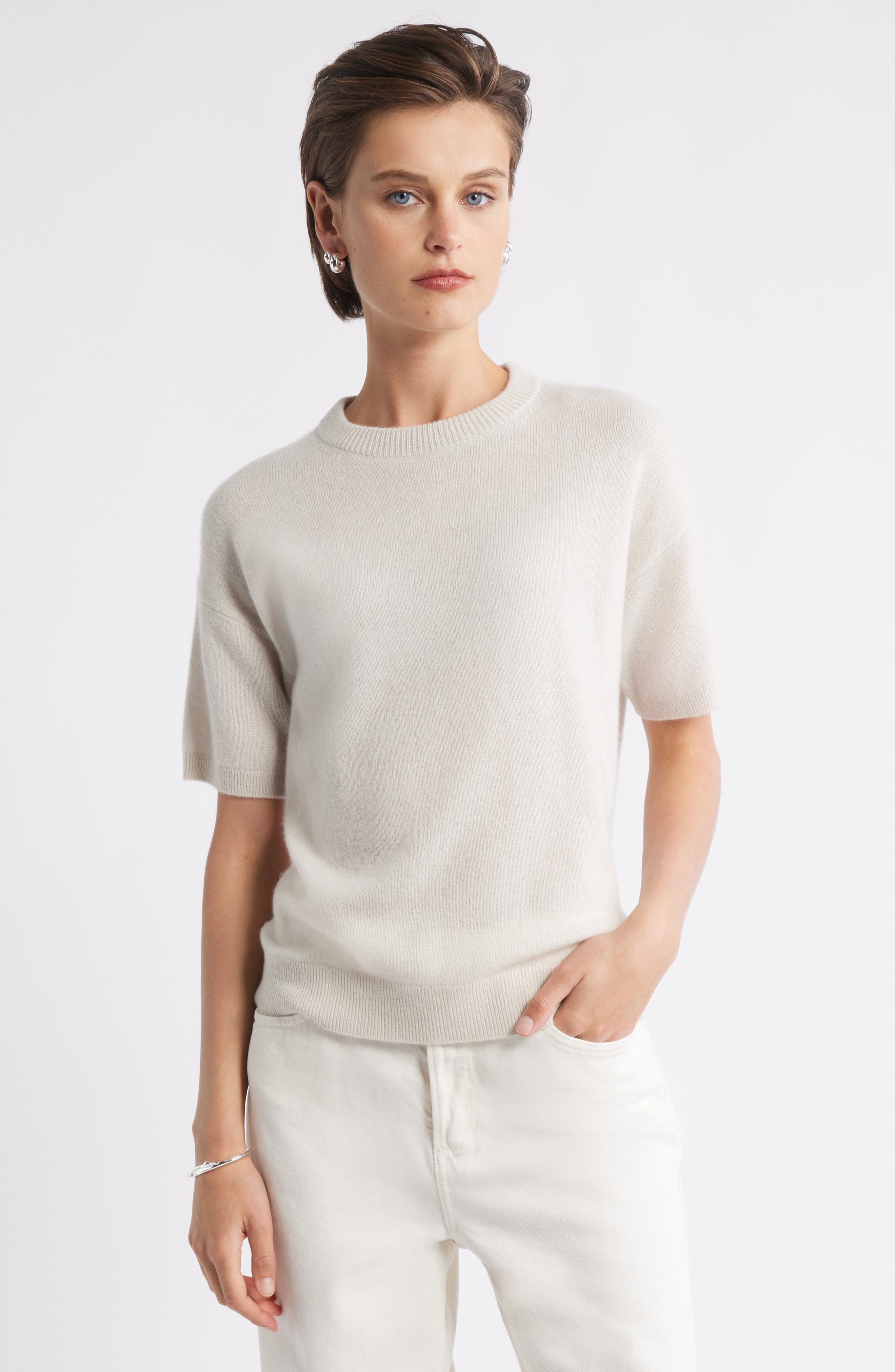 Nordstrom Short Sleeve Cashmere Sweater