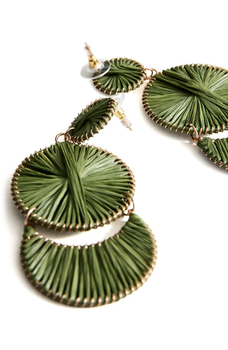 MANGO Long Drop Earrings, Alternate, color, Pastel Green
