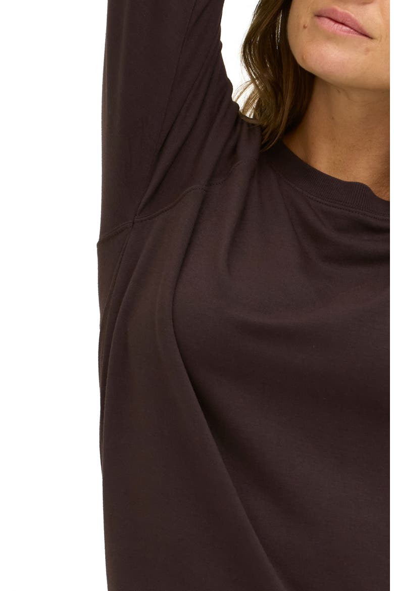 Priscilla Feather Fleece Sweatshirt, Alternate, color, COCOA