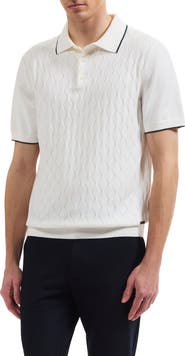 Bugatchi Argyle Short Sleeve Polo Sweater
