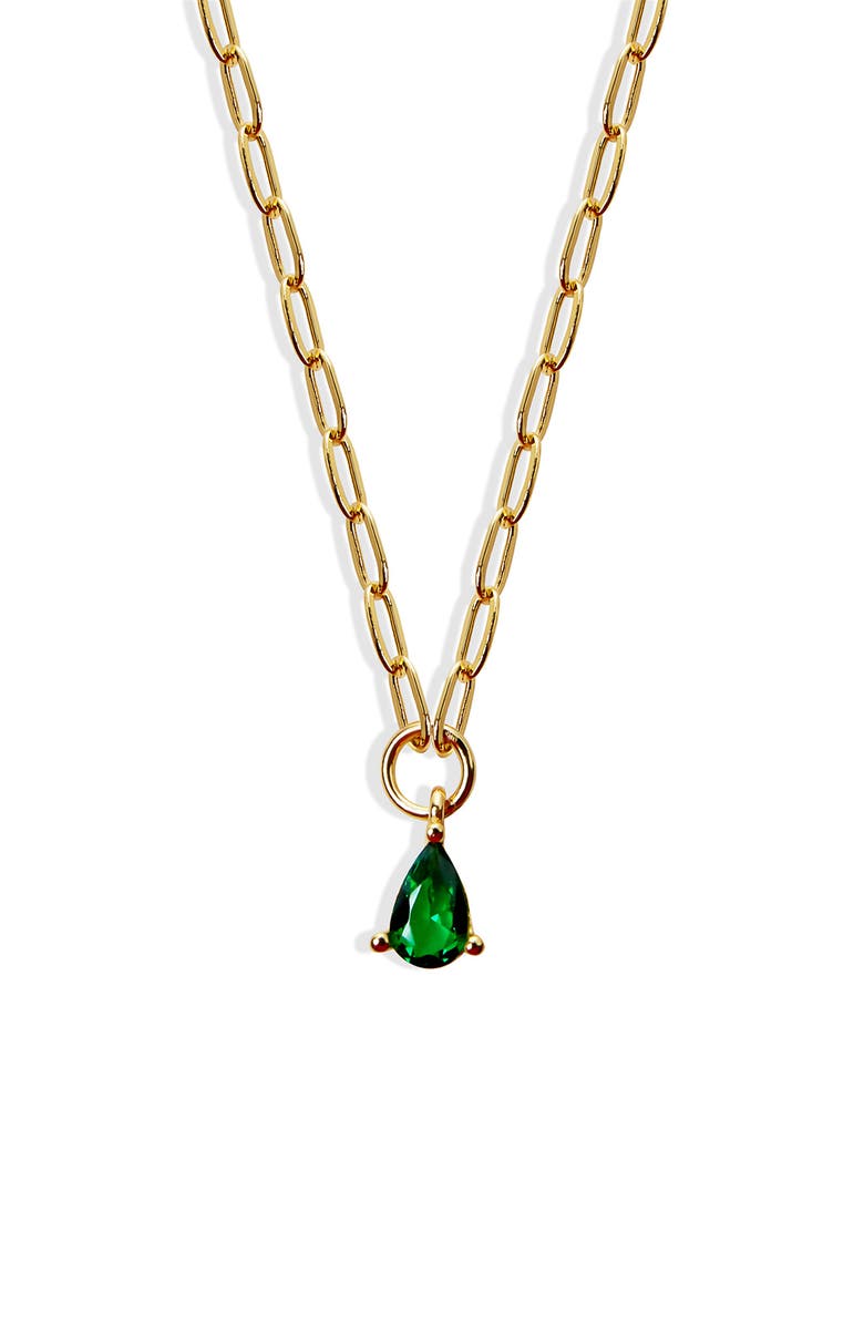 Argento Vivo Sterling Silver Pear Pendant Necklace, Alternate, color, Gold