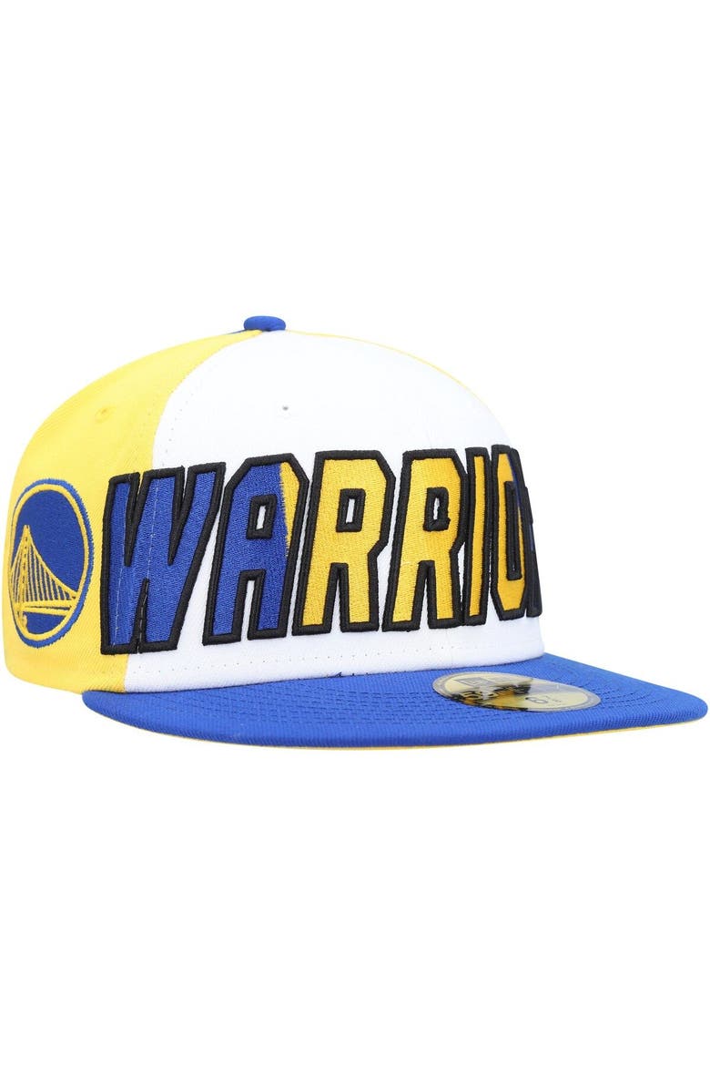Men's New Era  White/Royal Golden State Warriors Back Half 9FIFTY Fitted Hat, Main, color, White