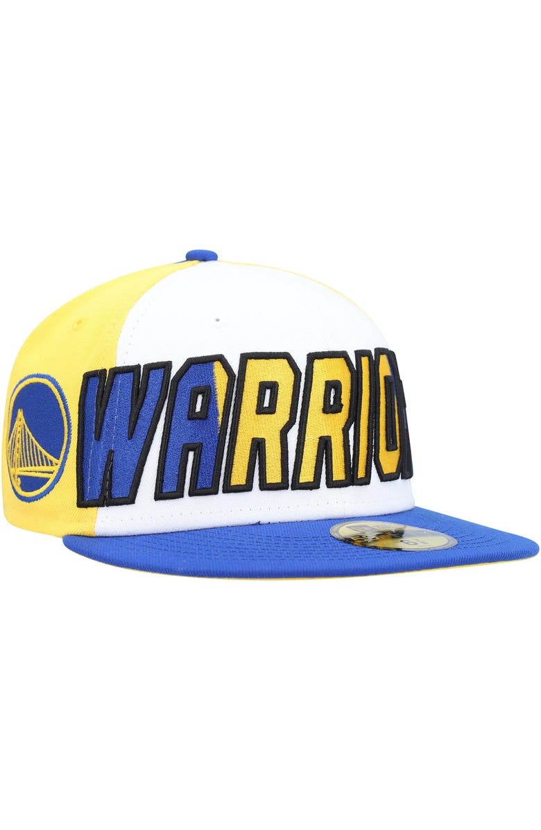 New Era Men's New Era  White/Royal Golden State Warriors Back Half 9FIFTY Fitted Hat, Main, color, White