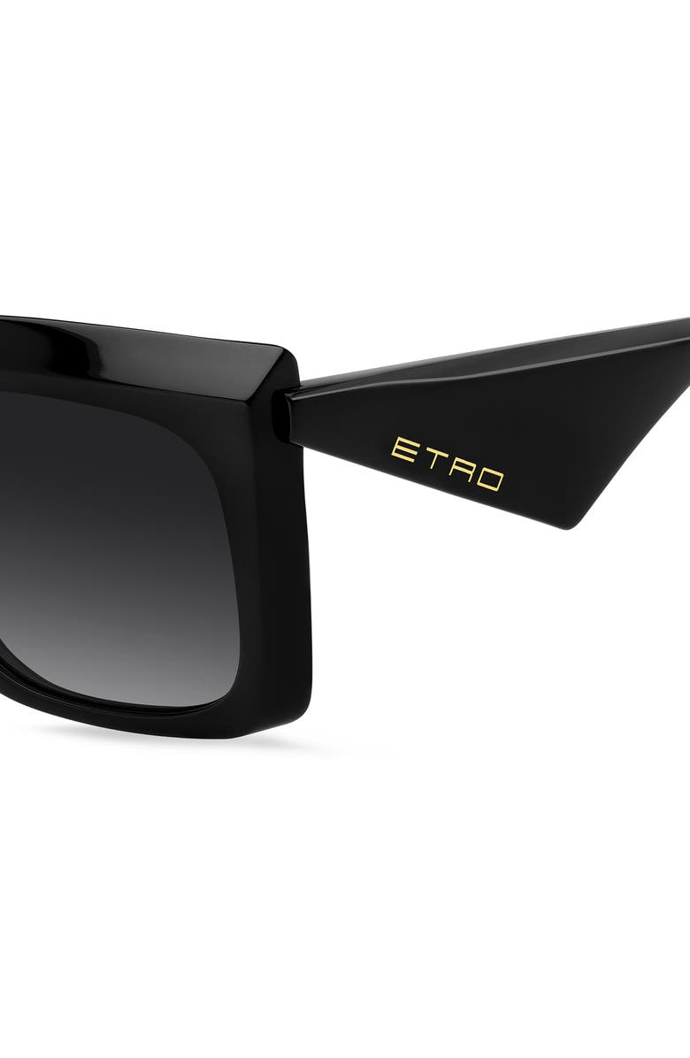 Etro 57mm Square Sunglasses, Alternate, color, Black/ Dark Grey Sf