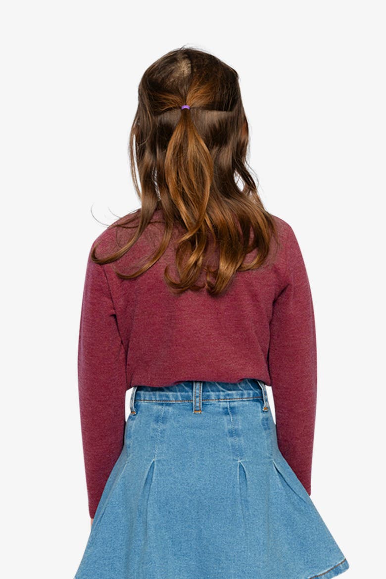 Soft Brushed Rib Crew Neck Top, Alternate, color, Reddish-Brown