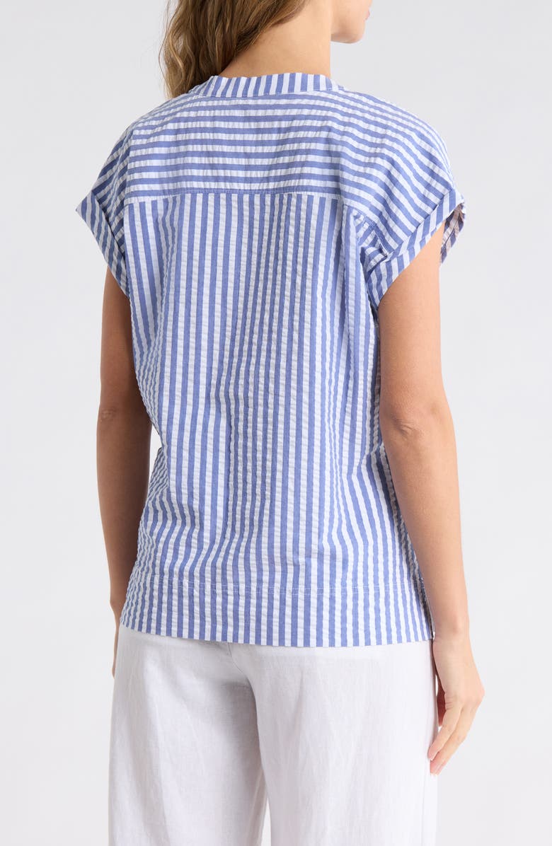 Tommy Bahama Frond Harbor Stripe Seersucker Top, Alternate, color, Cobalt Haze