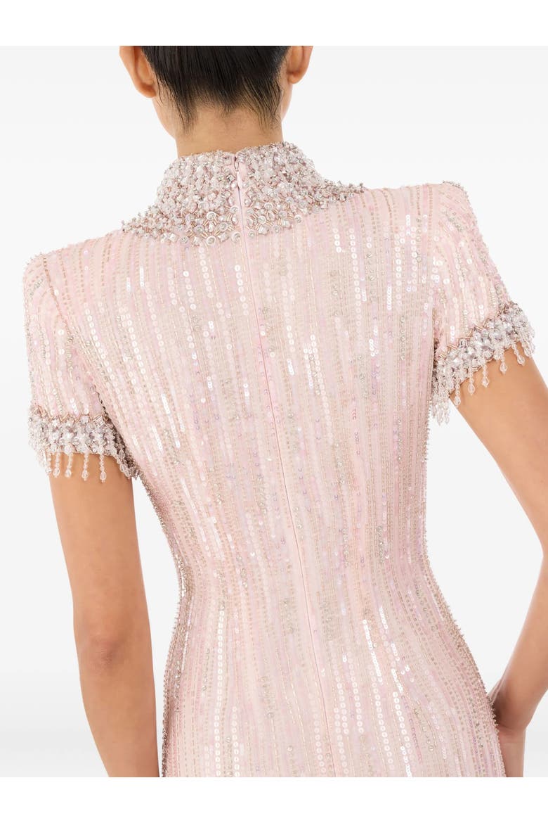 Madeleine Beaded Maxi Dress, Alternate, color, Fox Coral