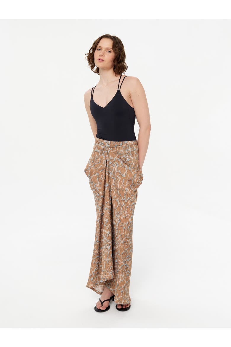 Low Rise Draped Maxi Beach Skirt, Alternate, color, Ripple