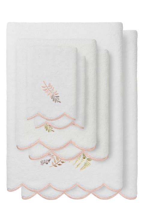 Fern Toss Scalloped 6-Piece Embellished Towel Set