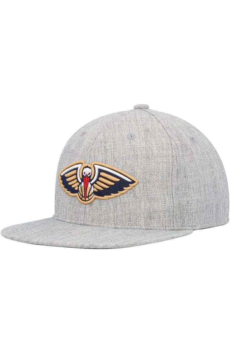 Mitchell & Ness Men's Mitchell & Ness Heather Gray New Orleans Pelicans Hardwood Classics 2.0 Snapback Hat, Main, color, 
