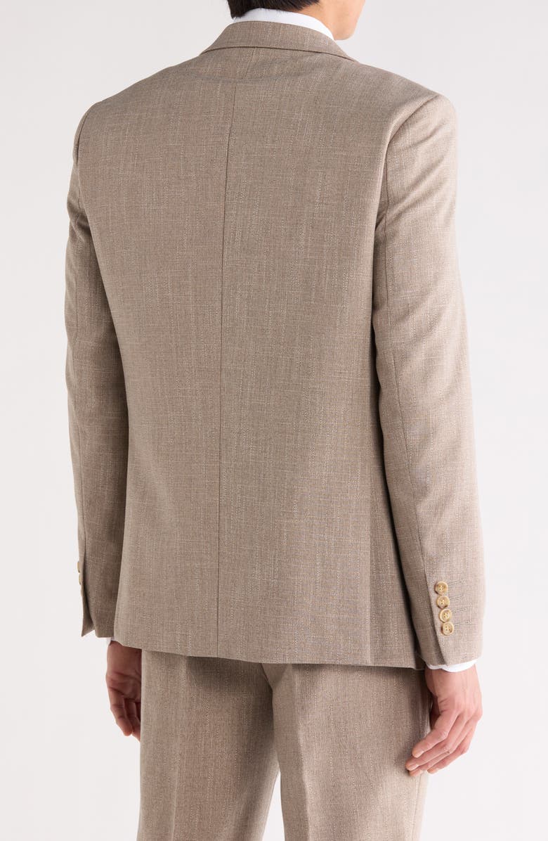 Tahari Slim Fit Windowpane Blazer, Alternate, color, Beige