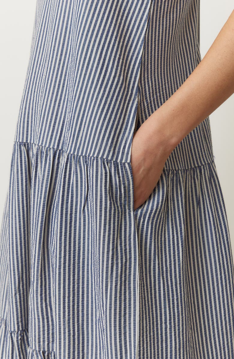 Marine Layer Poppy Stripe Sleeveless Seersucker Maxi Dress, Alternate, color,
