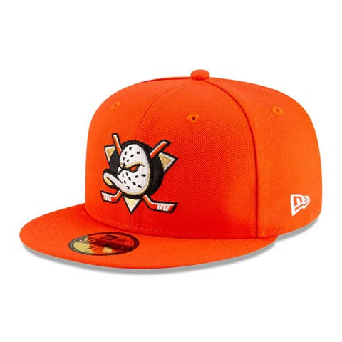 Men's New Era  Orange Anaheim Ducks Core 59FIFTY Fitted Hat