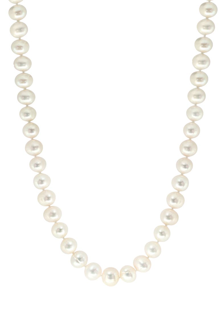 Sterling Silver 10mm Freshwater Pearl Necklace, Main, color, WHITE
