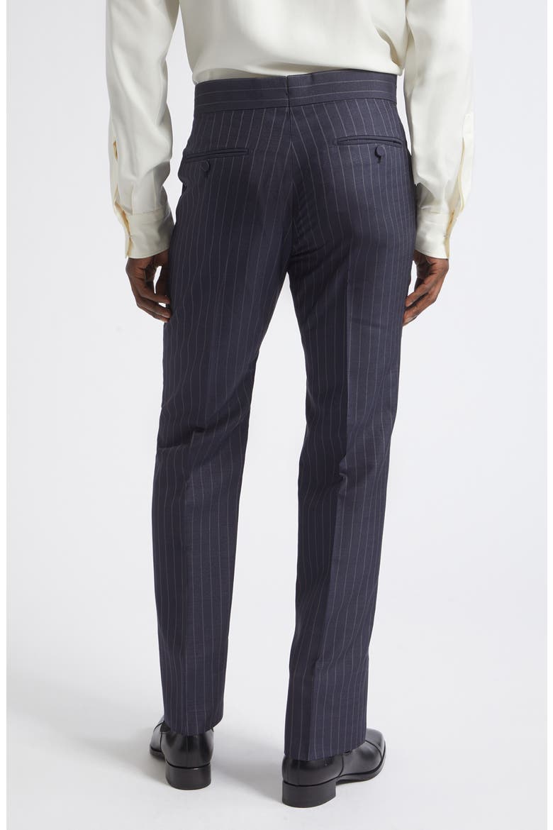 Chalk Stripe Silk Trousers, Alternate, color, UCC NAVY