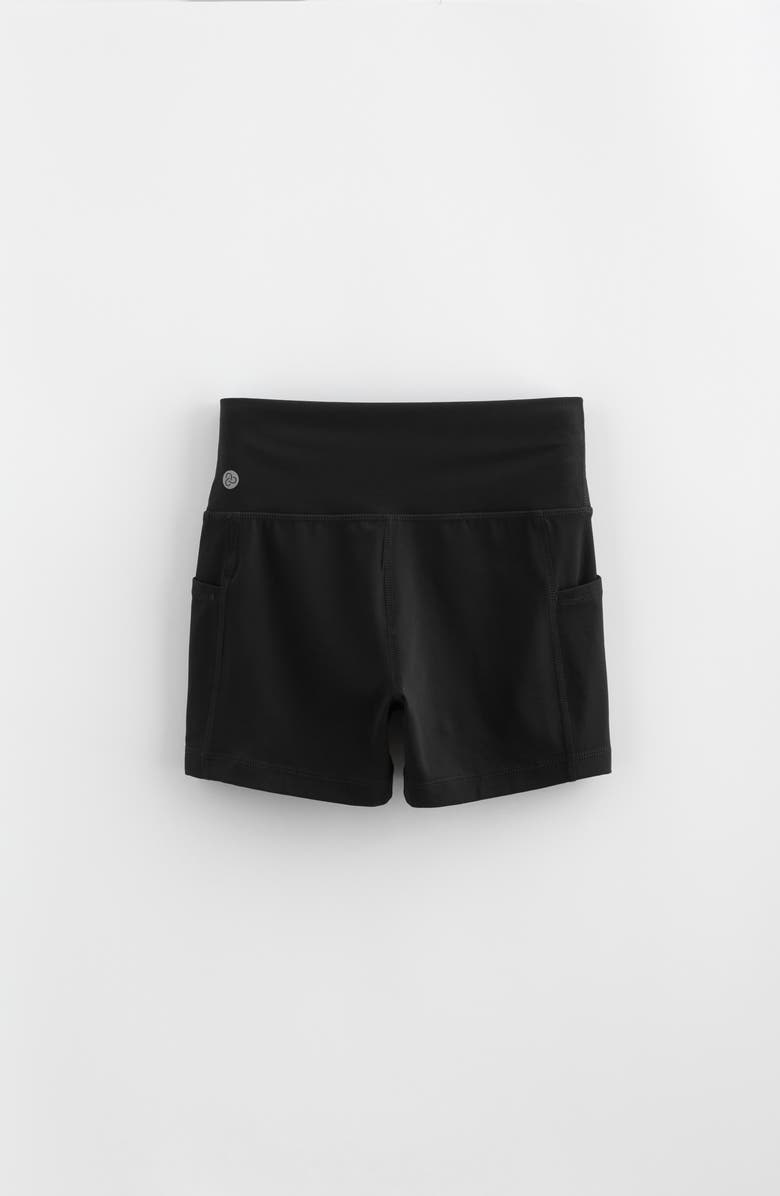Zella Girl Kids' Live By Cartwheel Shorts, Alternate, color, Black