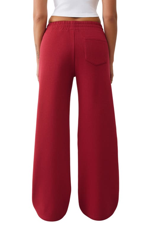 True Religion Crystal Wide Leg Drawstring Pants In Red
