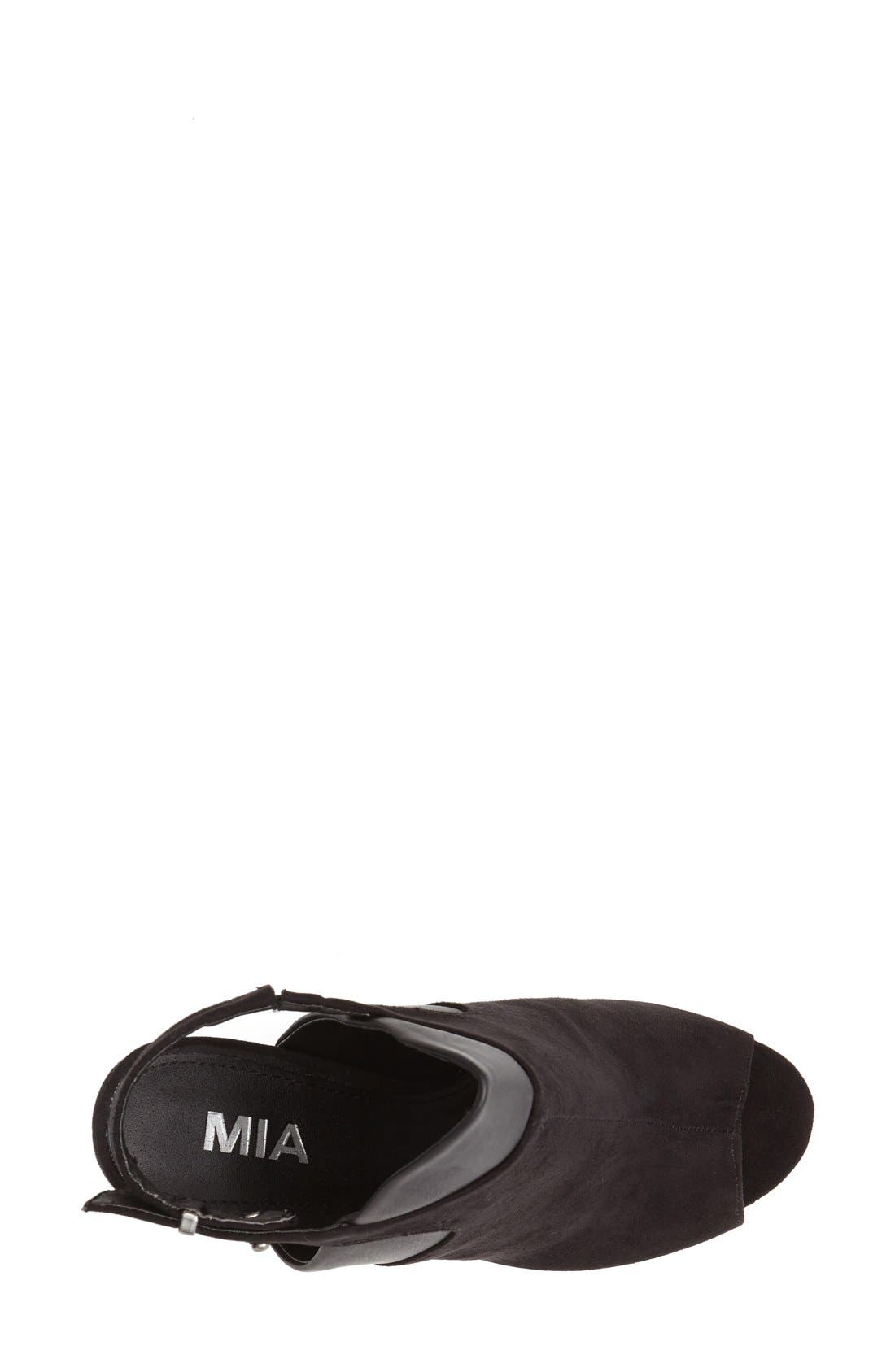 'Esperanza' Open-Toe Bootie, Alternate, color, BLACK