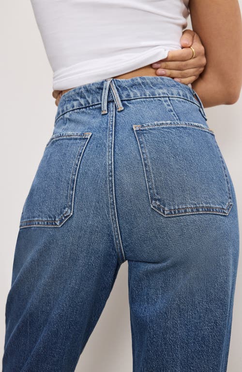 GOOD AMERICAN GOOD AMERICAN HIGH WAIST STRAIGHT LEG CARPENTER JEANS