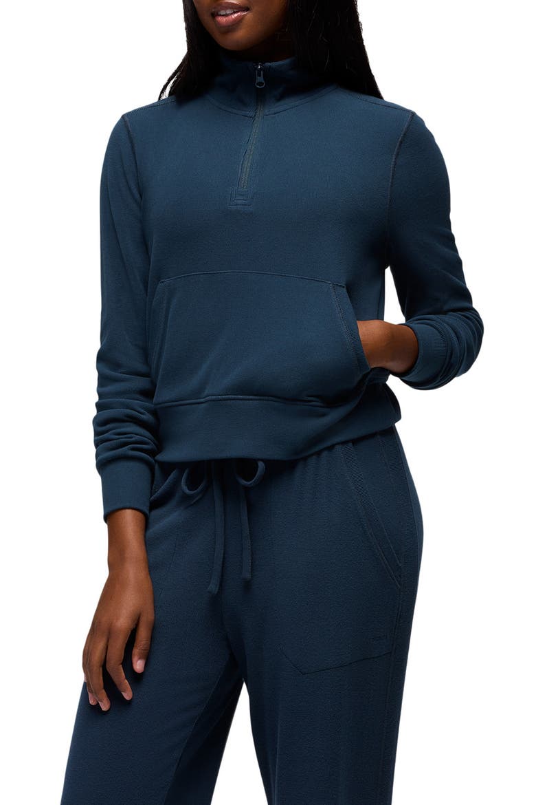 Willow West Crop Half-Zip Sweatshirt, Alternate, color, STORMY NIGHT