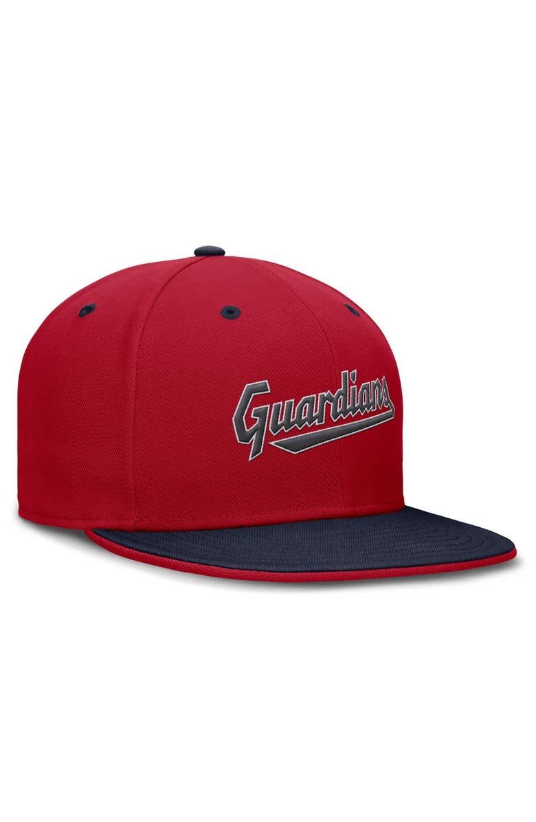 Nike Men's Nike  Red/Navy Cleveland Guardians  True Primetime Two-Tone Performance Fitted Hat, Alternate, color, Red