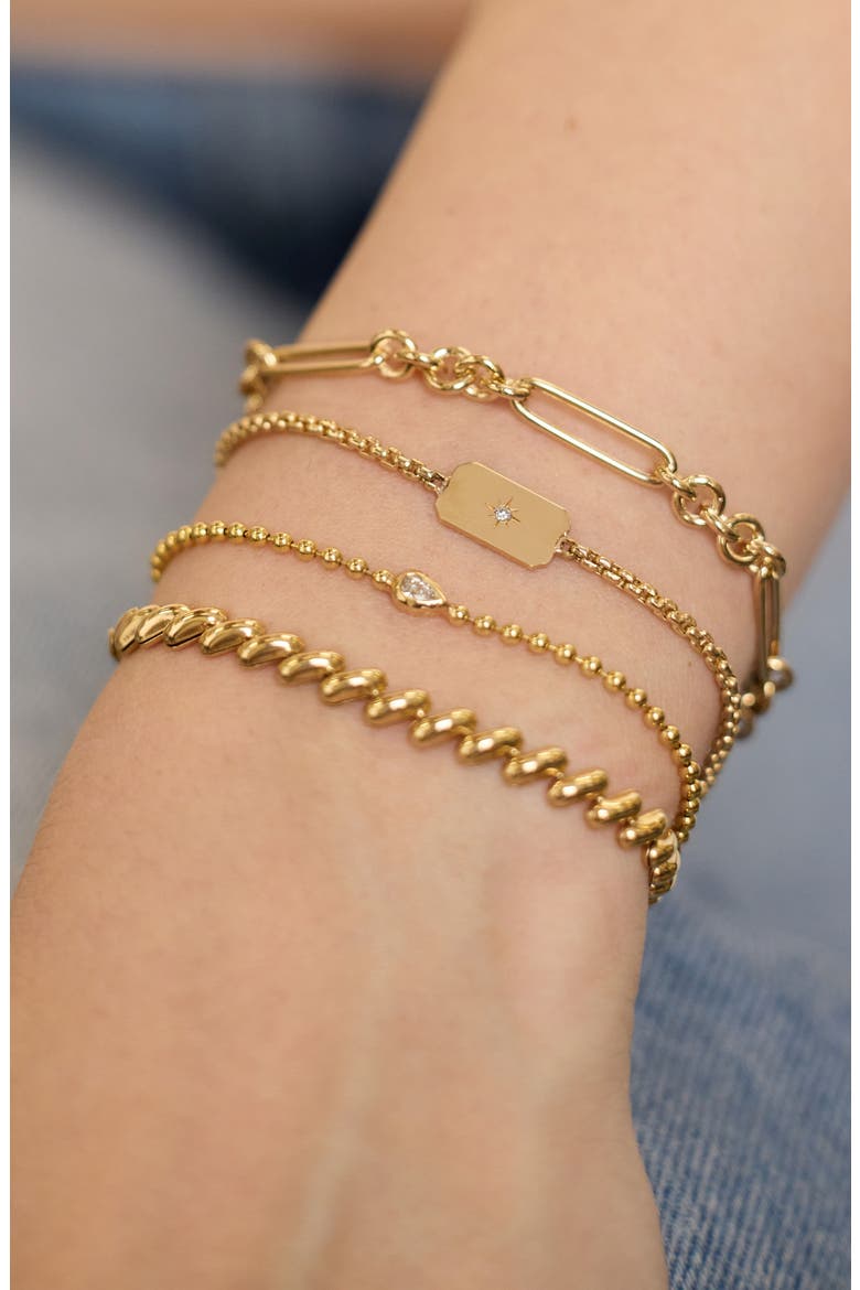 Mix Paper Clip Rolo Chain Bracelet, Alternate, color, 14K YELLOW GOLD