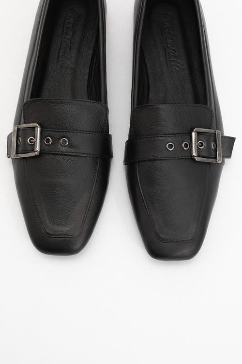 Forever & Always Shoes Noir Leather Flat Loafers In Black Leather