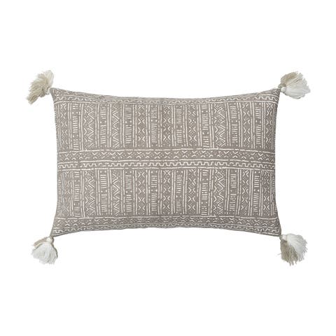 Cyrus Woven Tasseled Cotton Decorative Throw Pillow, GET