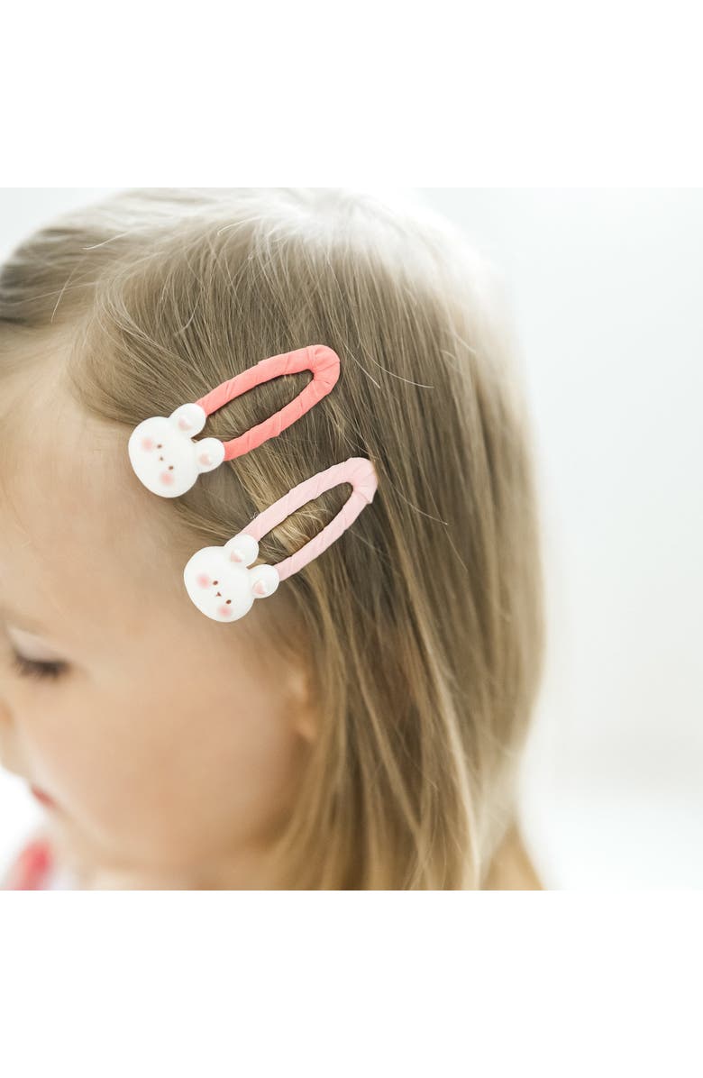 Puttisu Bunny Hug Hair Clip Set of 7 Baby, Alternate, color, Baby Pink & Pastel Pink