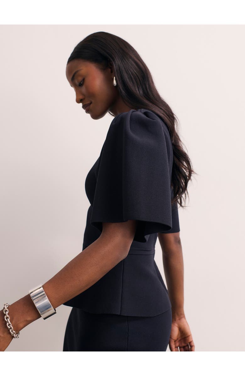 The Fold Nocara Sculpt Knit Dress, Alternate, color, Navy