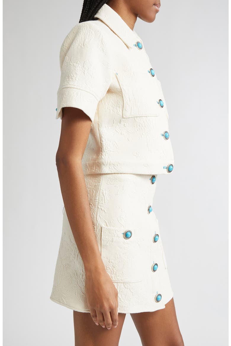 Chita Crop Short Sleeve Jacket, Alternate, color, IVORY