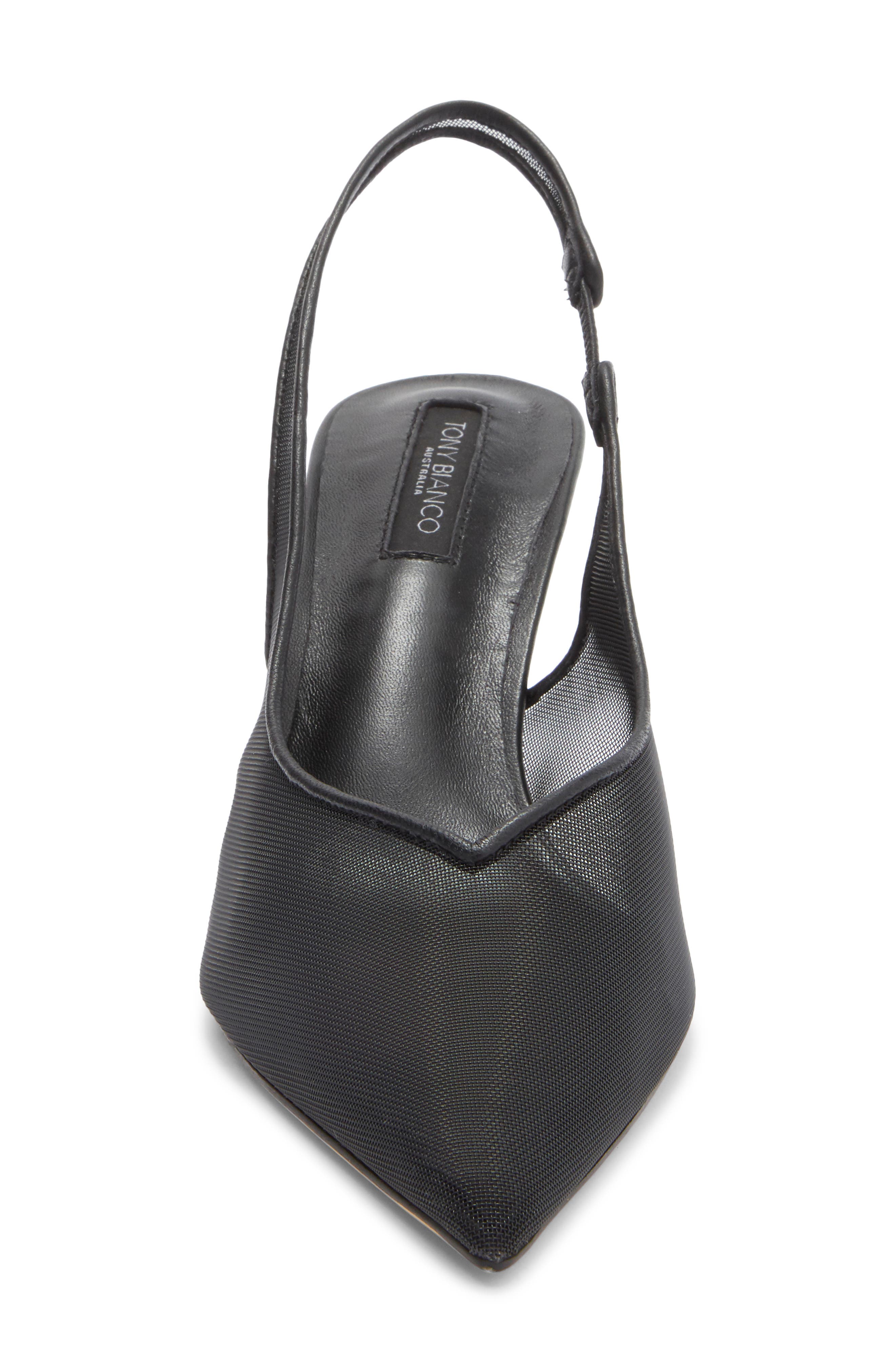 Tony Bianco Breeze Slingback Pointed Toe Pump, Alternate, color, Black Nylon